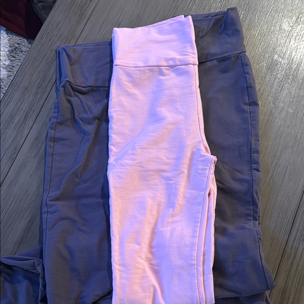 Edikted Brands Pink and Gray Leggings High-Waist Performance